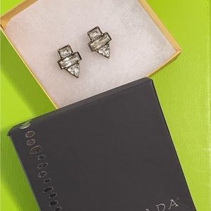 Silpada.  Crystal and Brass Stud earrings